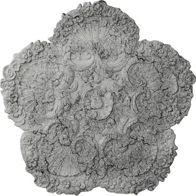 Ekena Millwork CM25SHUWC Shell Ceiling Medallion, Ultra Pure White Crackle, 25 5/8"OD x 1"P
