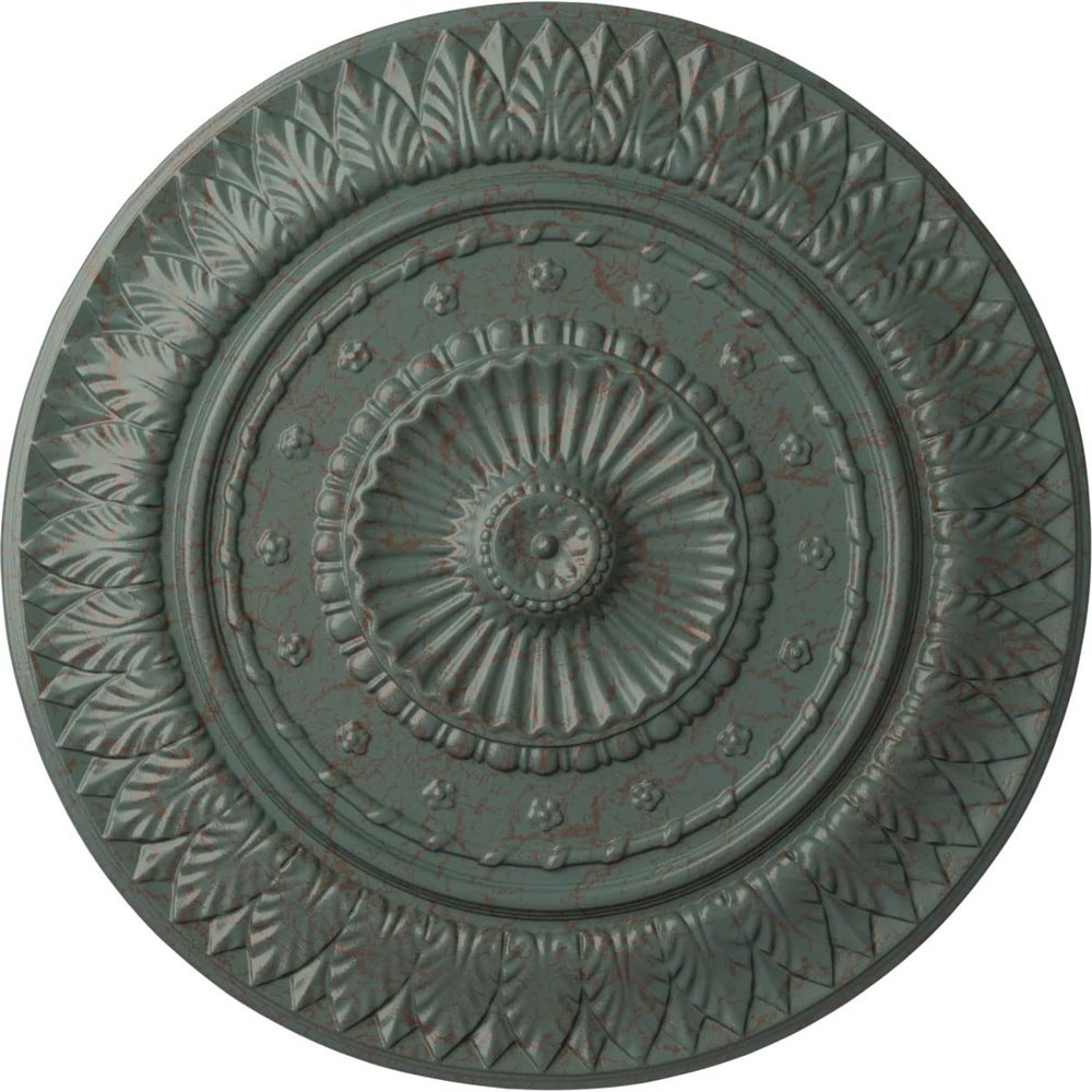 Ekena Millwork CM26CSCBC - 26 5/8"OD x 2 1/4"P Christopher Ceiling Medallion - Ceiling Medallion, Cloud Burst Crackle
