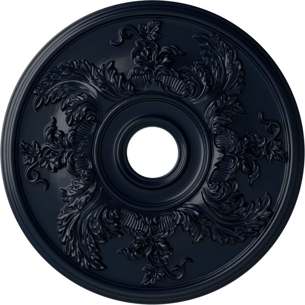 Ekena Millwork CM23ACMDF 23 OD x 4 5/8 ID x 1 7/8 P Acanthus Twist Ceiling Medallion (fits Canopies up to 8 3/8), Hand-Painted, Midnight Dream