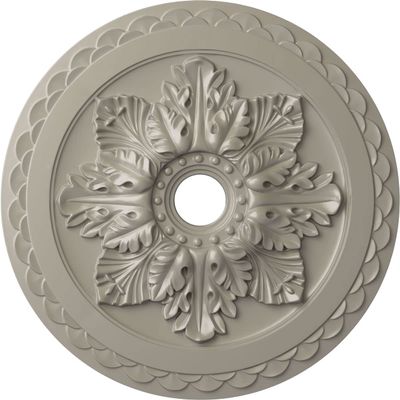 Ekena Millwork CM23BOPWS 23 5/8 OD x 3" ID x 2" P Bordeaux Deluxe Ceiling Medallion (fits Canopies up to 4"), Hand-Painted, Pearl White