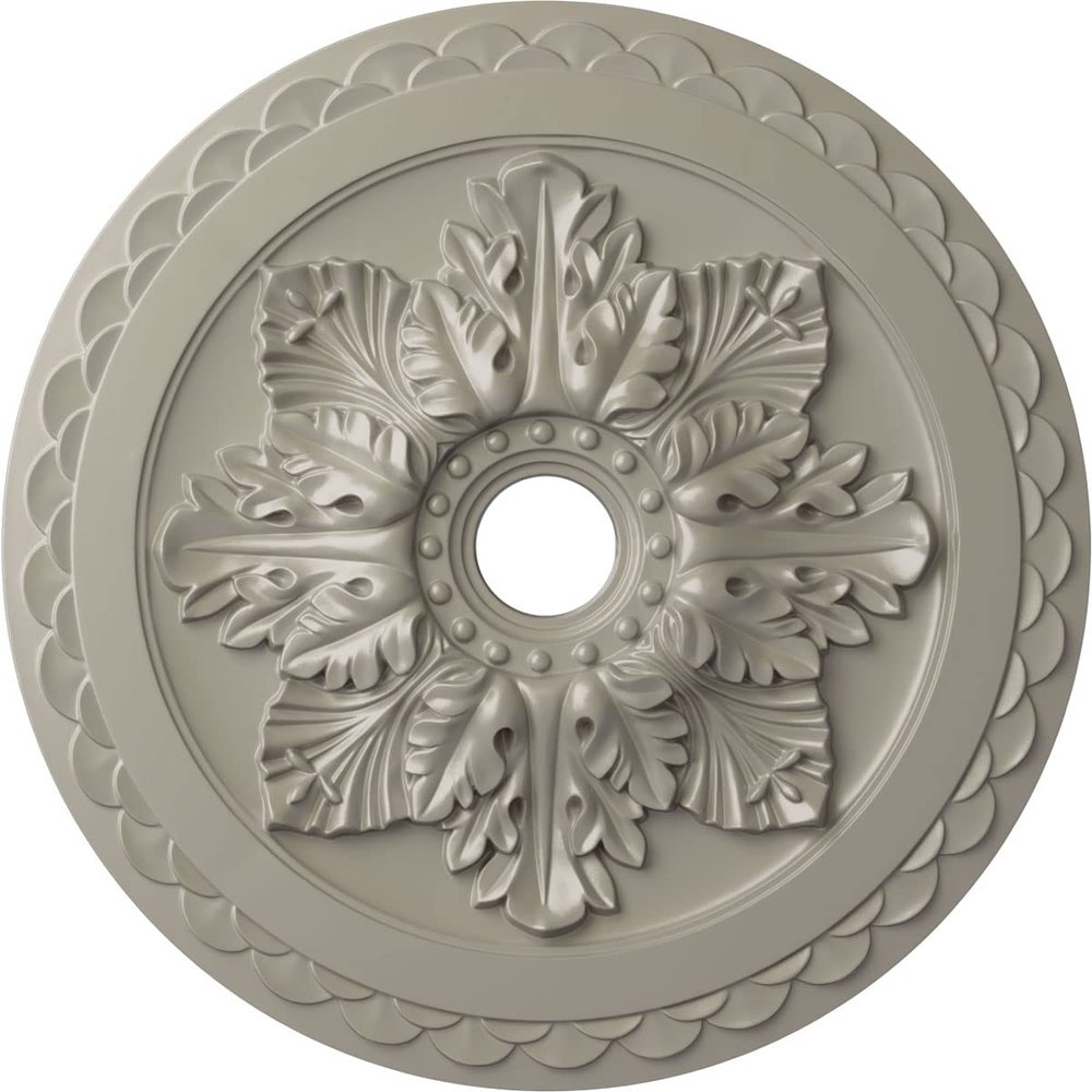 Ekena Millwork CM23BOPWS 23 5/8 OD x 3" ID x 2" P Bordeaux Deluxe Ceiling Medallion (fits Canopies up to 4"), Hand-Painted, Pearl White