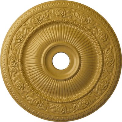 24 1/4"OD x 3 7/8"ID x 2"P Logan Ceiling Medallion (Fits Canopies up to 6 1/8"), Hand-Painted Iridescent Gold