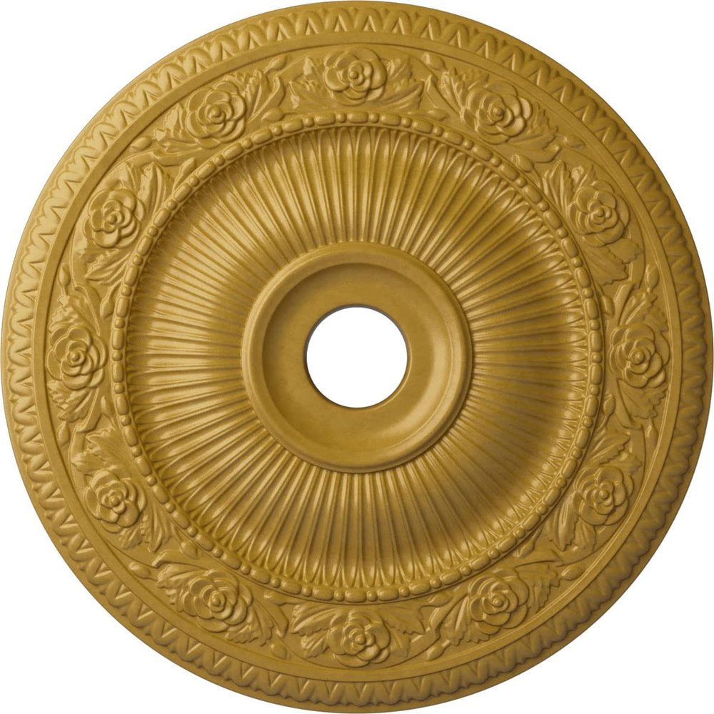 24 1/4"OD x 3 7/8"ID x 2"P Logan Ceiling Medallion (Fits Canopies up to 6 1/8"), Hand-Painted Iridescent Gold