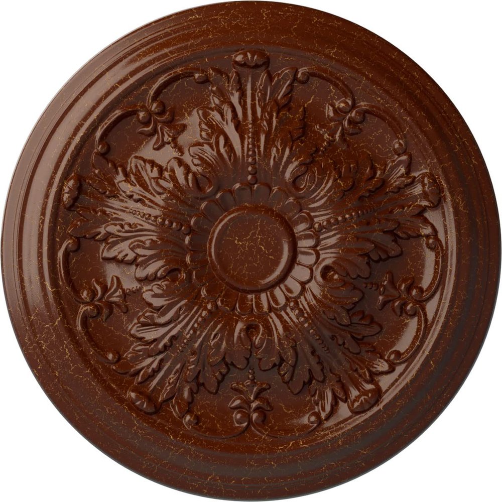 Ekena Millwork CM20DABMC Damon Ceiling Medallion, Burnished Mahogany Crackle