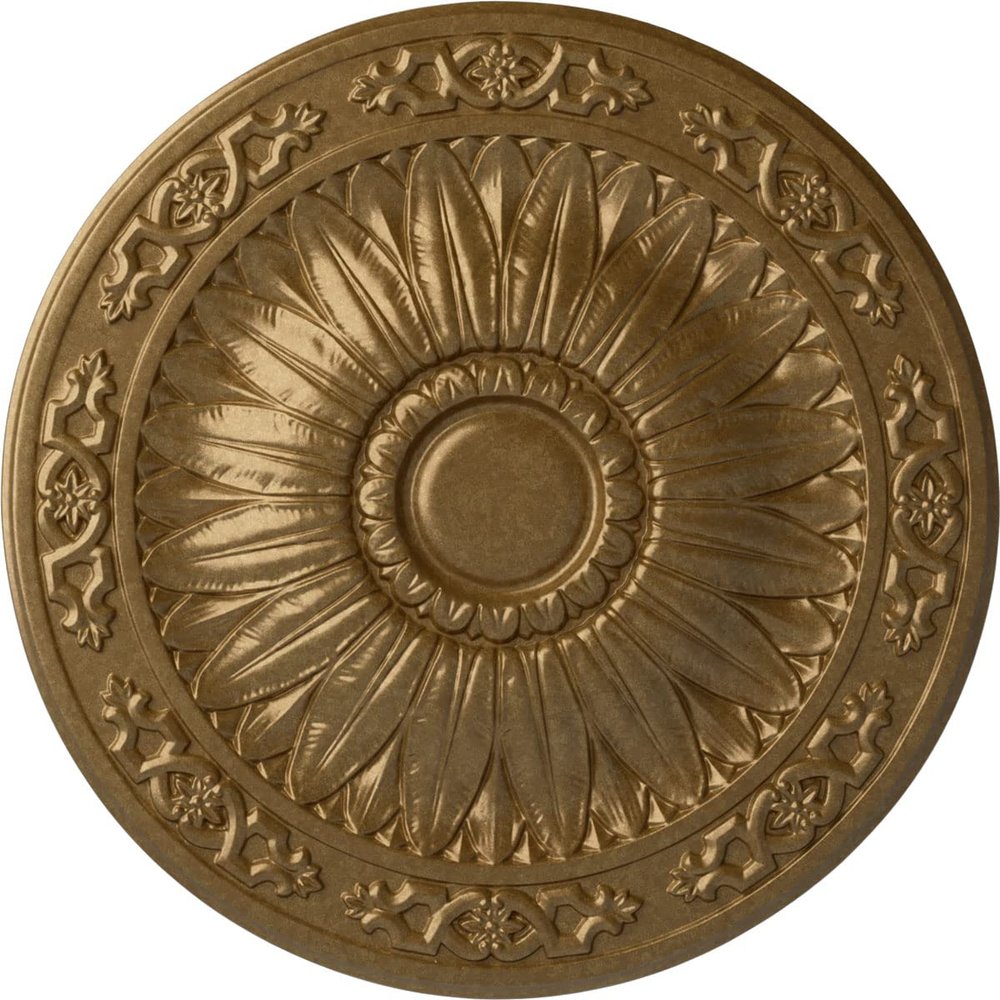 Ekena Millwork CM20LUPAS Lunel Ceiling Medallion, 20 1/4 OD x 1 1/2 P, Pale Gold