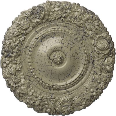 Ekena Millwork CM21MACSC 21" OD x 2" P Marseille Ceiling Medallion (fits Canopies up to 7 3/8), Hand-Painted, Castle Stone Crackle