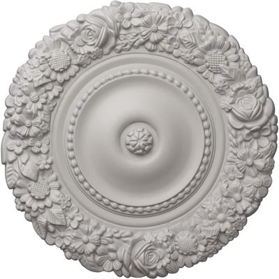Ekena Millwork CM21MAUWF 21" OD x 2" P Marseille Ceiling Medallion fits Canopies up to 7 3/8, Ultra Pure White