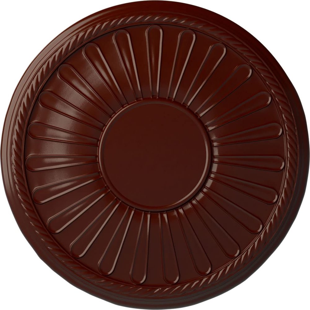 Ekena Millwork CM22LNBMF 19 7/8 OD x 1 1/4 P Leandros Ceiling Medallion fits Canopies up to 6 3/8, Brushed Mahogany
