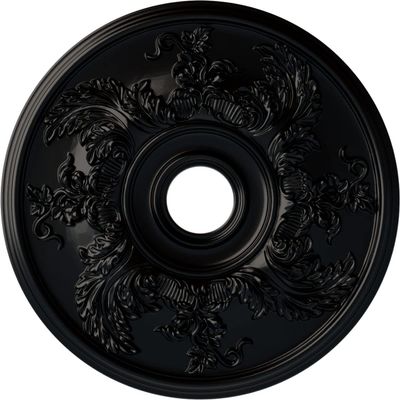 Ekena Millwork CM23ACBLF Ceiling Medallion, Jet Black