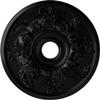 Ekena Millwork CM23ACBLF Ceiling Medallion, Jet Black view 1