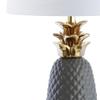 JONATHAN Y Pineapple Ceramic Table Lamp Bedside Nightstand 23", Gray/Gold view 4