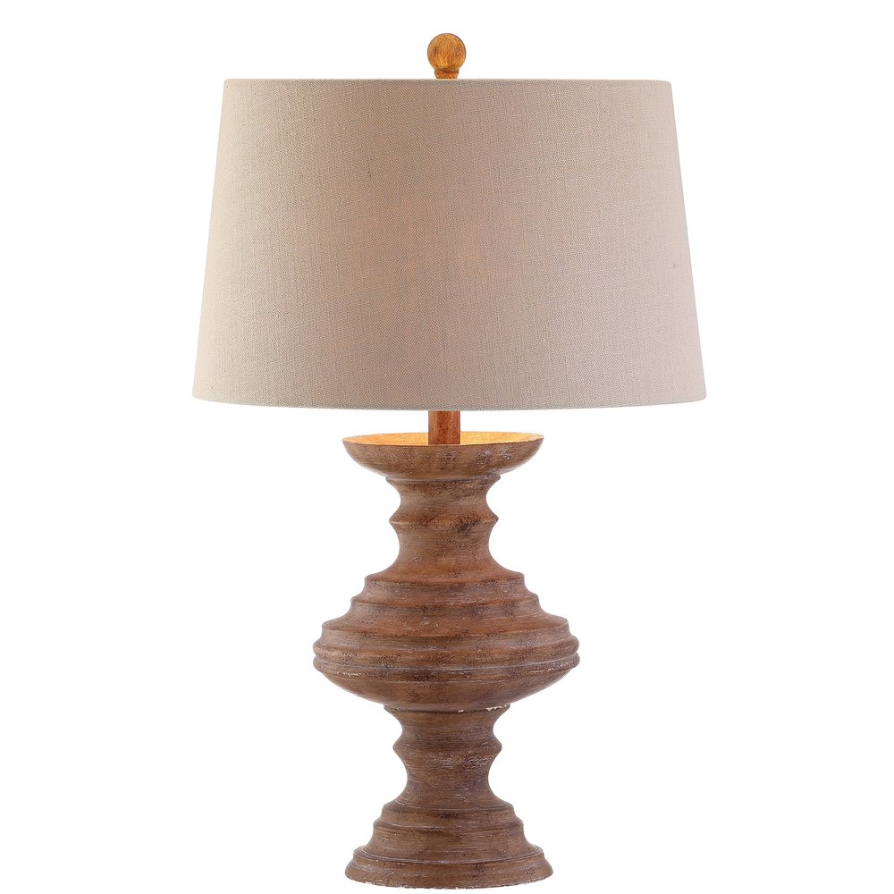 JONATHAN Y Scarlett 26.5" Table Lamp Traditional Faux Bois Resin, Brown