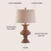 JONATHAN Y Scarlett 26.5" Table Lamp Traditional Faux Bois Resin, Brown view 4