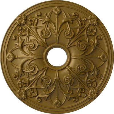 Ekena Millwork CM23JABLF 23 5/8 OD x 3 ID x 2 1/8 P Jamie Ceiling Medallion (fits Canopies up to 3 7/8), Hand-Painted, Jet Black