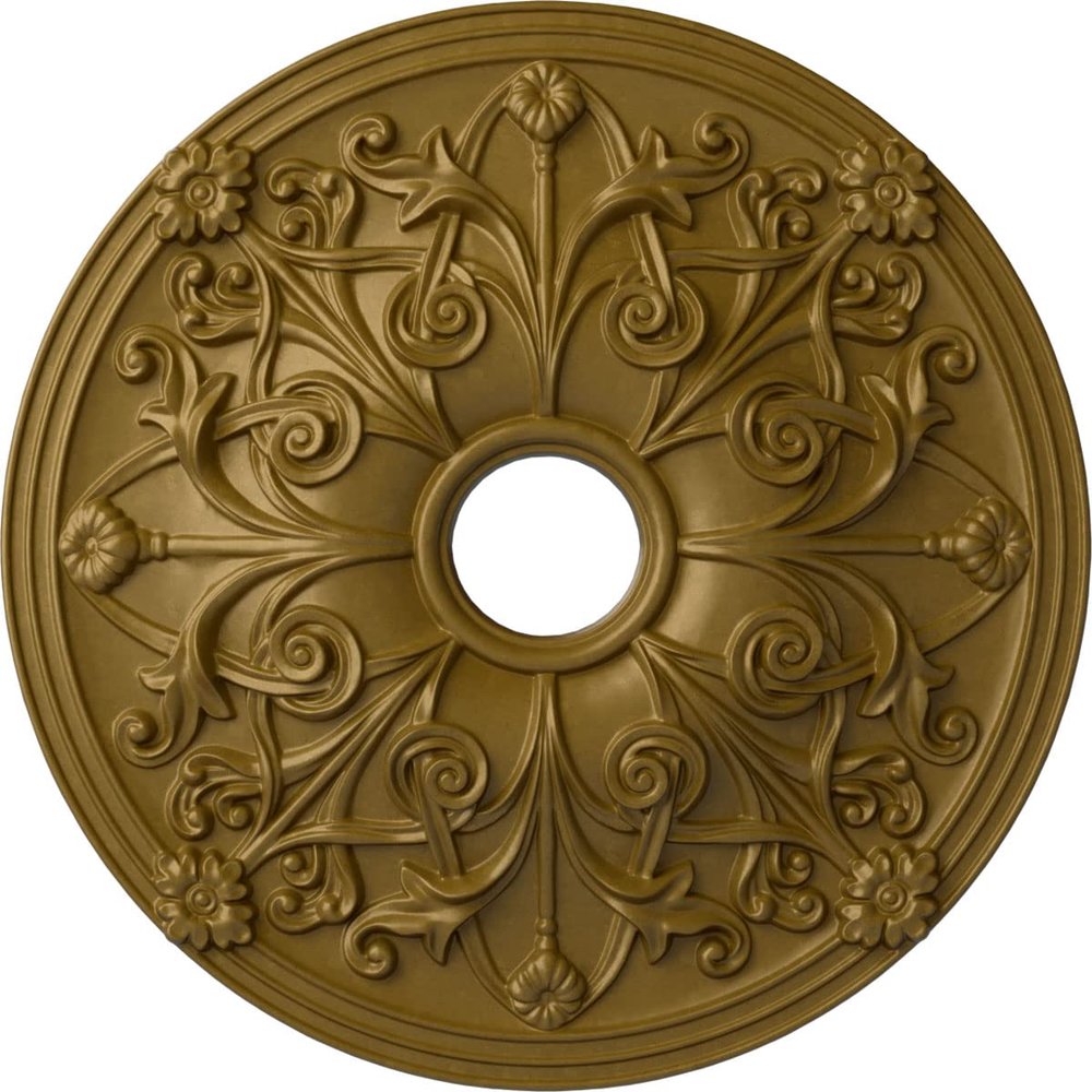 Ekena Millwork CM23JABLF 23 5/8 OD x 3 ID x 2 1/8 P Jamie Ceiling Medallion (fits Canopies up to 3 7/8), Hand-Painted, Jet Black