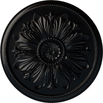 Ekena Millwork CM23KABLF Kaya Ceiling Medallion, 23 5/8 OD x 1 1/2 P, Jet Black