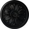 Ekena Millwork CM23KABLF Kaya Ceiling Medallion, 23 5/8 OD x 1 1/2 P, Jet Black view 1
