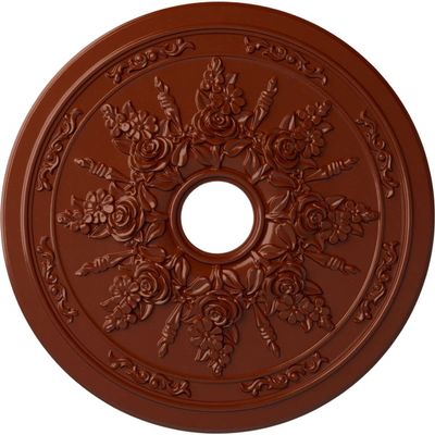 Ekena Millwork Rose and Ribbon Ceiling Medallion, FireBrick