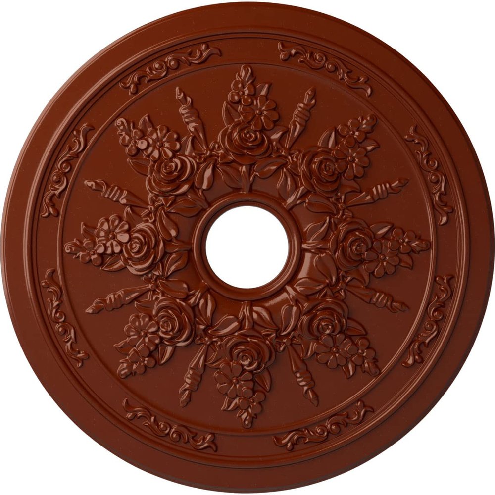 Ekena Millwork Rose and Ribbon Ceiling Medallion, FireBrick