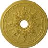 Ekena Millwork CM23RORGS - 23 5/8"OD x 4"ID x 1 1/2"P Rose and Ribbon Ceiling Medallion (Fits Canopies up to 4") - Ceiling Medallion, Rich Gold view 1