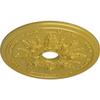 Ekena Millwork CM23RORGS - 23 5/8"OD x 4"ID x 1 1/2"P Rose and Ribbon Ceiling Medallion (Fits Canopies up to 4") - Ceiling Medallion, Rich Gold view 2