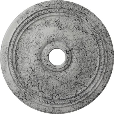 Ekena Millwork CM24DIUWC Diane Ceiling Medallion, 24"OD x 3 5/8"ID x 1 1/4"P (Fits Canopies up to 6 1/4"), Hand-Painted Ultra Pure White Crackle