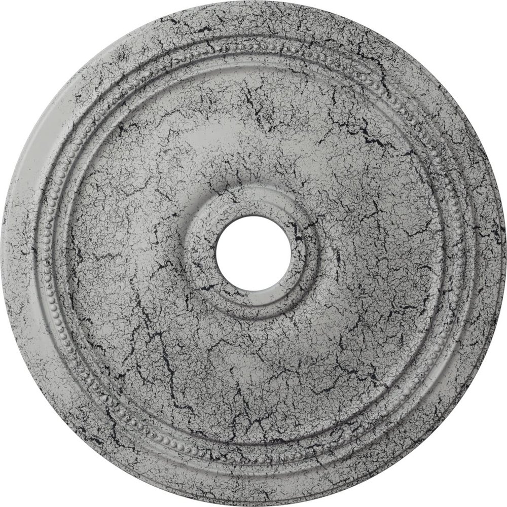 Ekena Millwork CM24DIUWC Diane Ceiling Medallion, 24"OD x 3 5/8"ID x 1 1/4"P (Fits Canopies up to 6 1/4"), Hand-Painted Ultra Pure White Crackle
