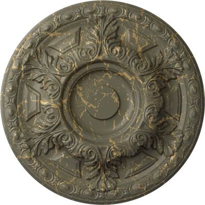 Ekena Millwork CM24GAWHC 23-1/2" x 2-3/4" Granada Ceiling Medallion, Witch Hazel Crackle