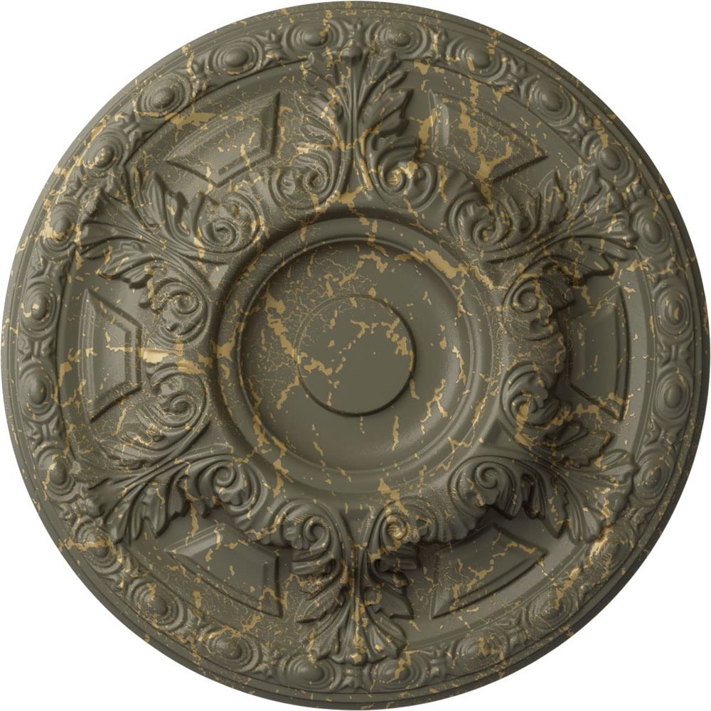 Ekena Millwork CM24GAWHC 23-1/2" x 2-3/4" Granada Ceiling Medallion, Witch Hazel Crackle