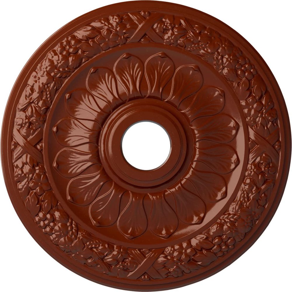24"OD x 4"ID x 1 1/2"P Swindon Ceiling Medallion (Fits Canopies up to 6 1/8"), Hand-Painted FireBrick