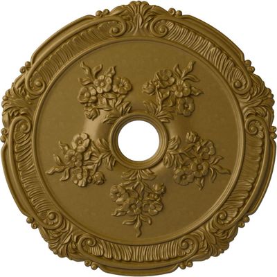 Ekena Millwork CM26ATGLS 26"OD X 3 3/4"ID X 1 1/2"P Attica With Rose Ceiling Medallion Fits Canopies Up To 4 1/2", Gold