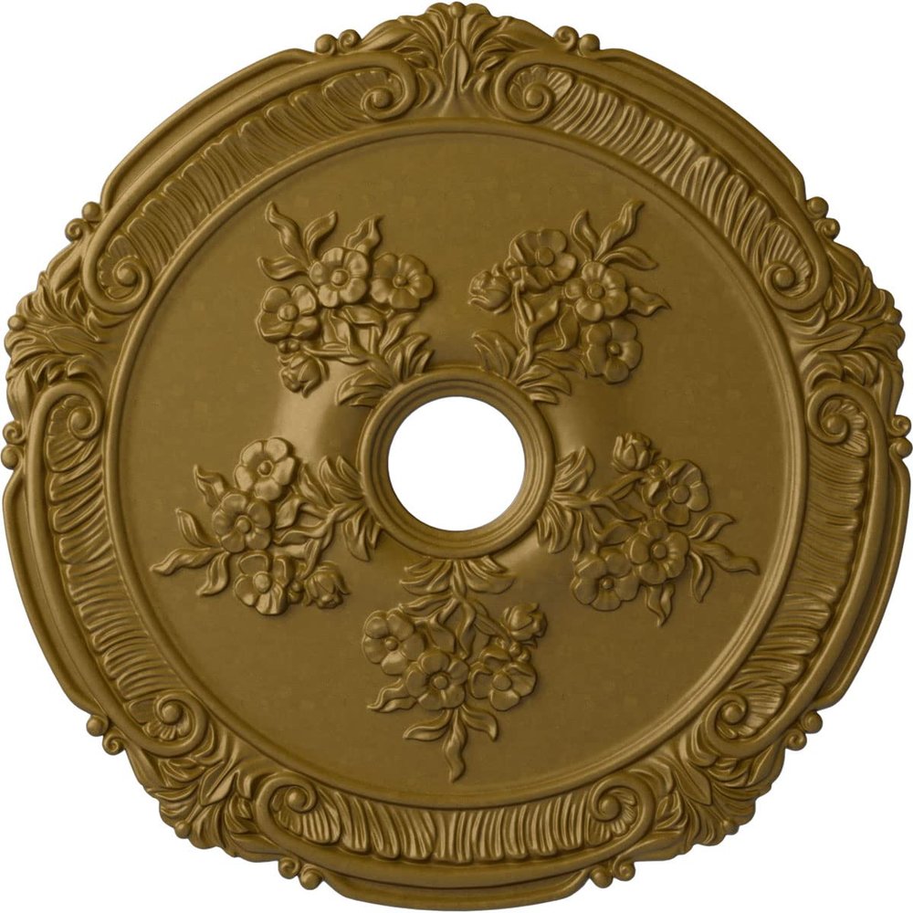 Ekena Millwork CM26ATGLS 26"OD X 3 3/4"ID X 1 1/2"P Attica With Rose Ceiling Medallion Fits Canopies Up To 4 1/2", Gold