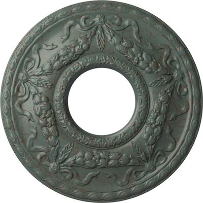 Ekena Millwork CM26HUCBC Hurley Ceiling Medallion, Cloud Burst Crackle, 22-1/8" x 7-1/4" x 1-3/4"