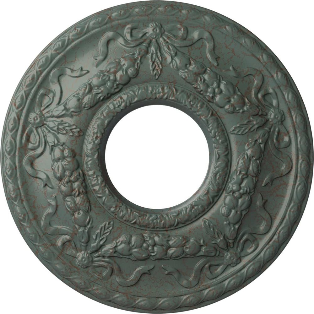 Ekena Millwork CM26HUCBC Hurley Ceiling Medallion, Cloud Burst Crackle, 22-1/8" x 7-1/4" x 1-3/4"