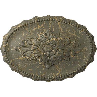 Ekena Millwork CM16OXWHCDecorative Ceiling Medallions Modeled After Original Historical Patterns & Designs, Witch Hazel Crackle