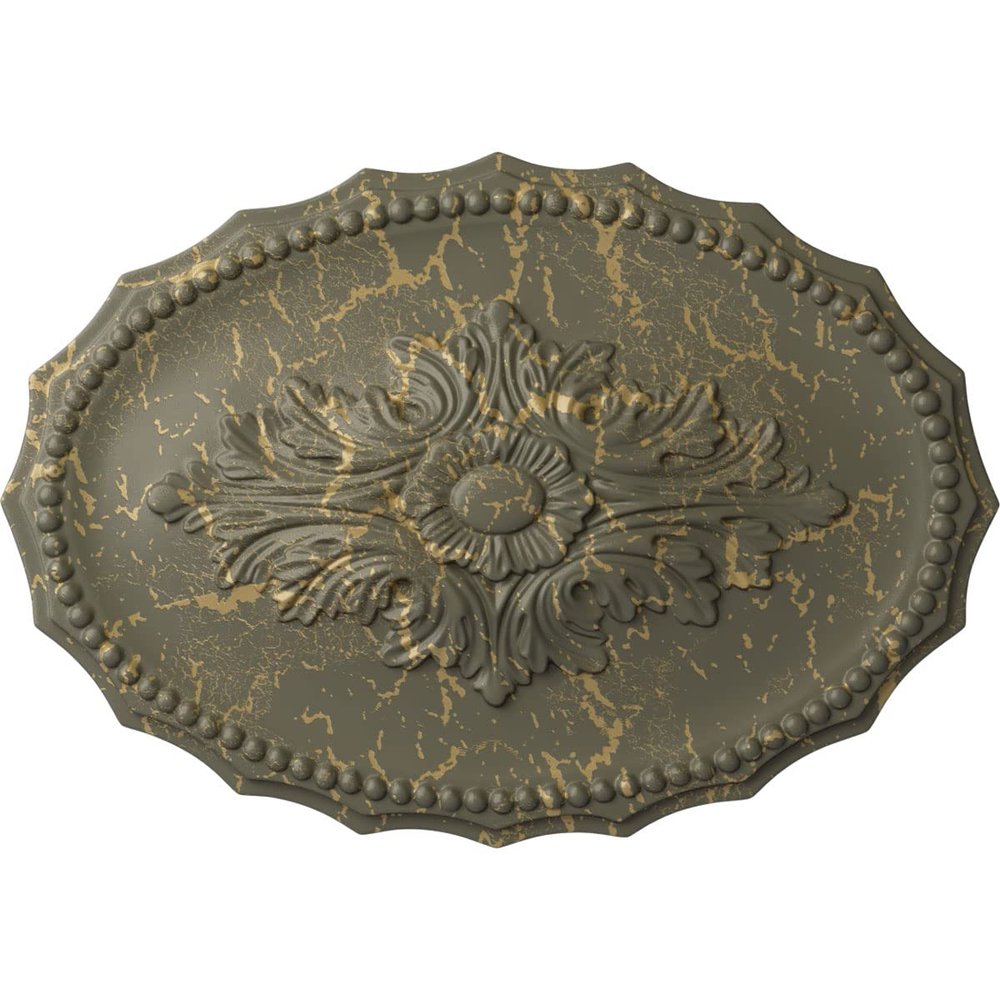 Ekena Millwork CM16OXWHCDecorative Ceiling Medallions Modeled After Original Historical Patterns & Designs, Witch Hazel Crackle