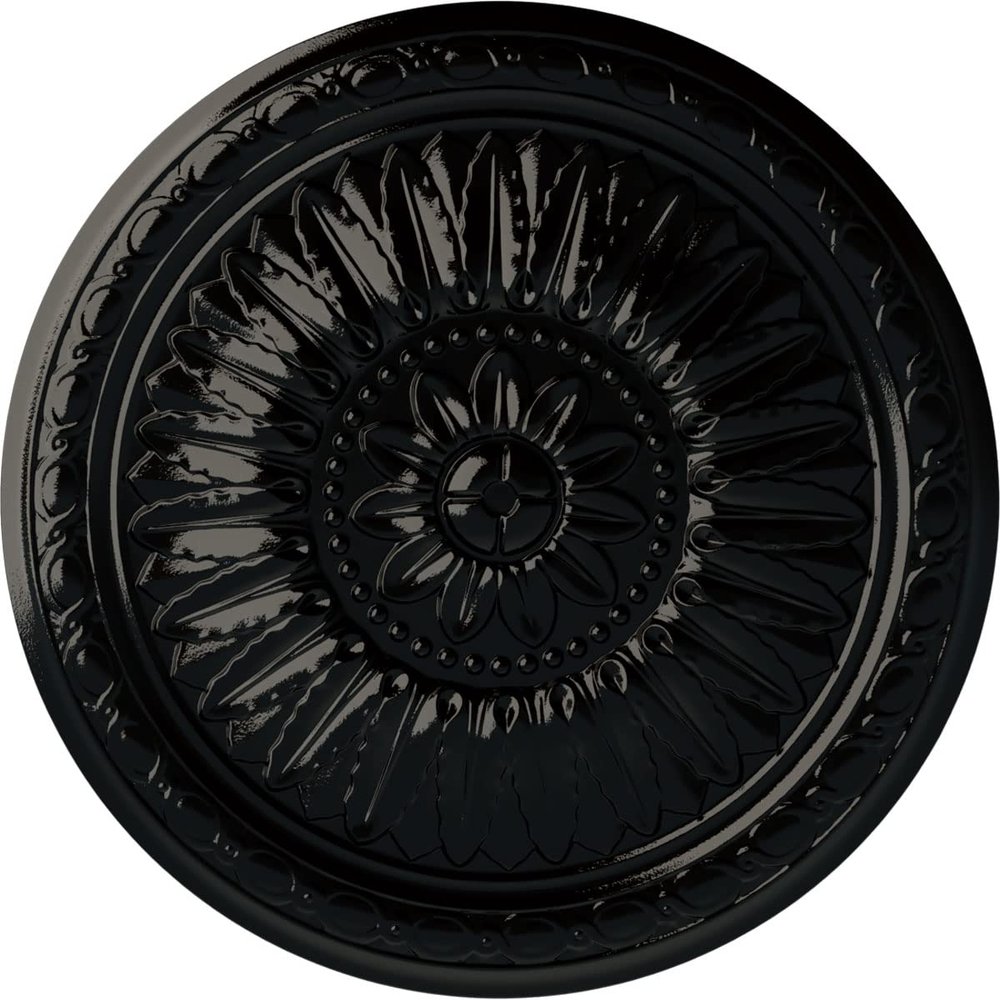 Ekena Millwork CM24TEBPS 24" x 1-5/8" Temple Ceiling Medallion, Black Pearl