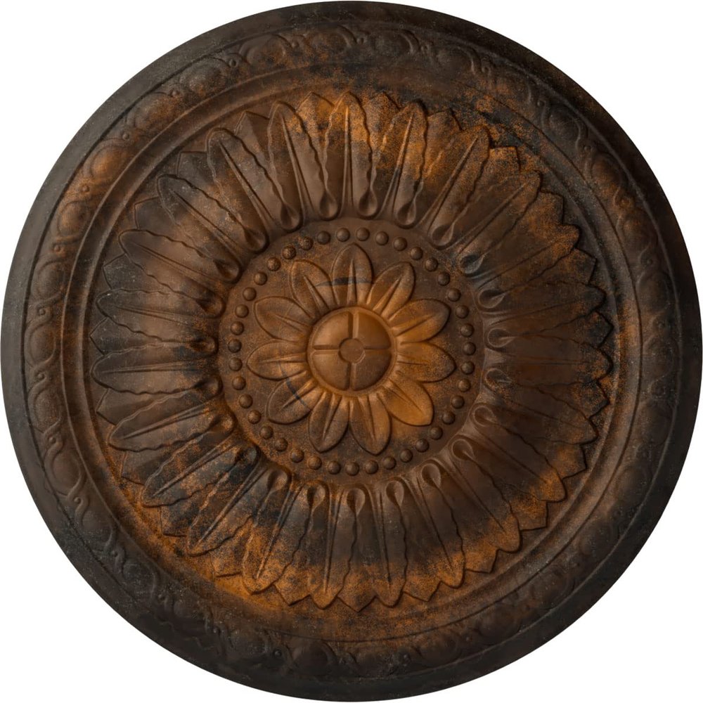 Ekena Millwork CM24TERUS Temple Ceiling Medallion, Rust, 24"OD x 1 5/8"P