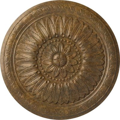 24"OD x 1 5/8"P Temple Ceiling Medallion (Fits Canopies up to 9 1/4"), Hand-Painted Rubbed Bronze