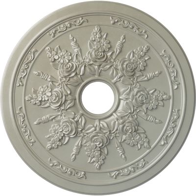 Ekena Millwork CM23ROFCS 23-5/8" x 4" x 1-1/2" Rose and Ribbon Ceiling Medallion, Flash Copper