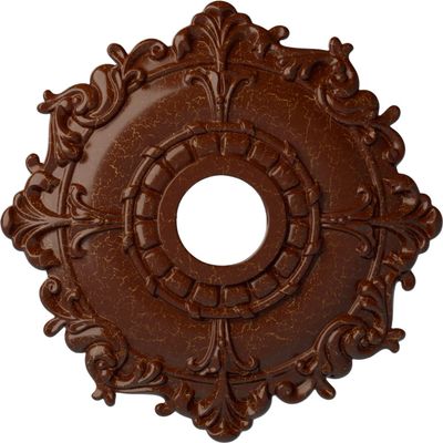 Ekena Millwork CM18RLBMC Riley Ceiling Medallion, Burnished Mahogany Crackle