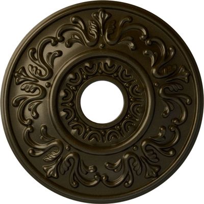 Ekena Millwork CM18VLGGS Valletta Ceiling Medallion, 18" OD x 3 1/2 ID x 1" P, Green Gold