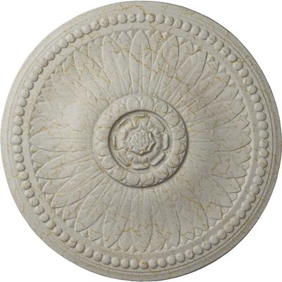 Ekena Millwork CM19BIPCC Bailey Ceiling Medallion, Pot of Cream Crackle