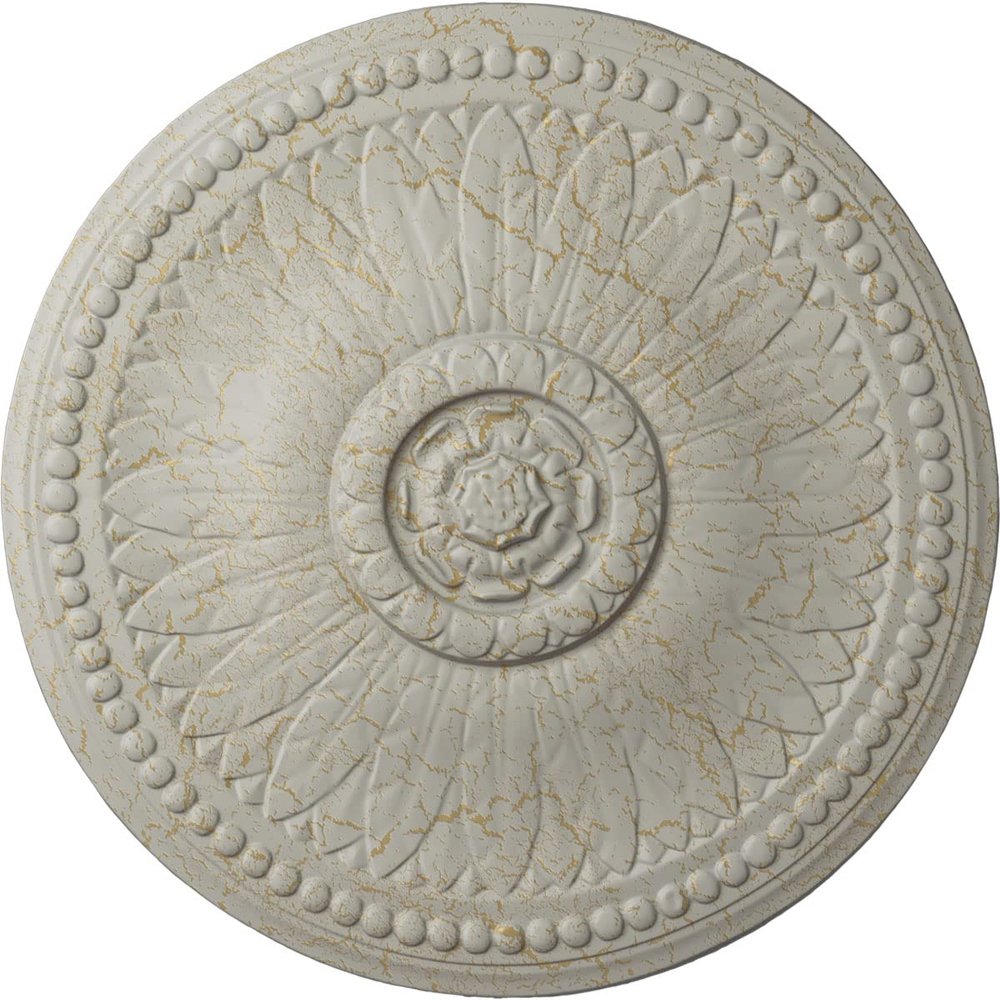 Ekena Millwork CM19BIPCC Bailey Ceiling Medallion, Pot of Cream Crackle