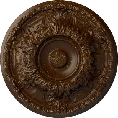 Ekena Millwork CM19GARBC Granada Ceiling Medallion fits Canopies up to 7 1/8, Root Beer Crackle