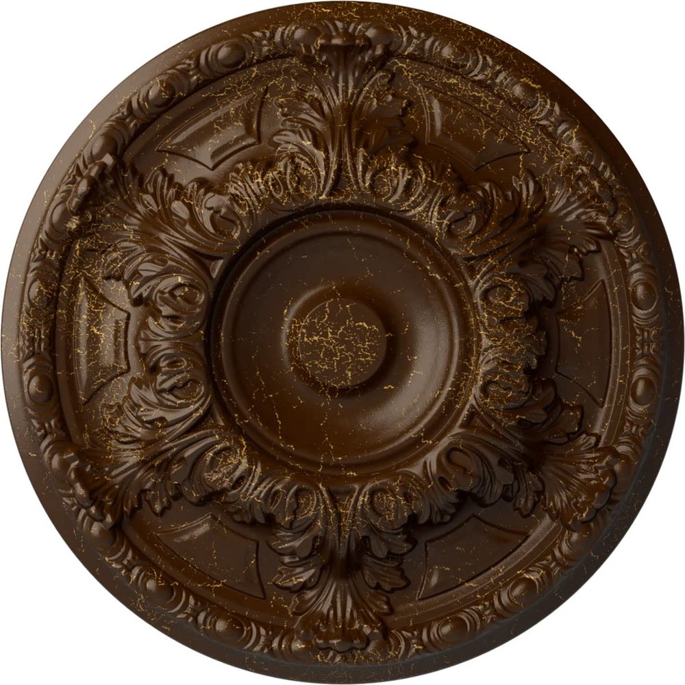 Ekena Millwork CM19GARBC Granada Ceiling Medallion fits Canopies up to 7 1/8, Root Beer Crackle