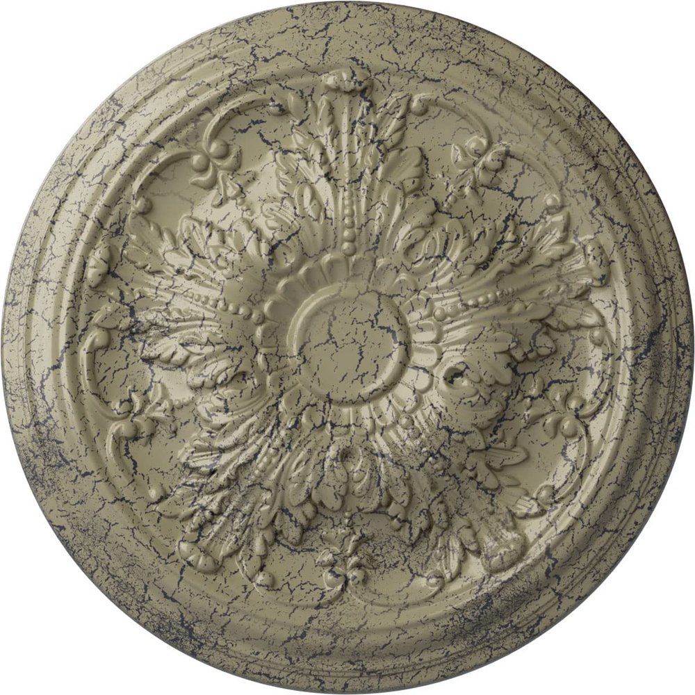Ekena Millwork CM20DACSC Damon Ceiling Medallion fits Canopies up to 3 3/8, Castle Stone Crackle