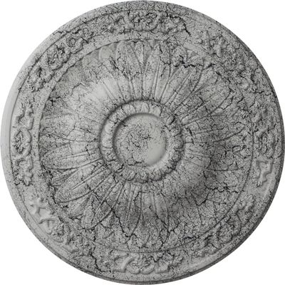 Ekena Millwork CM20LUUWC Lunel Ceiling Medallion, Ultra Pure White Crackle
