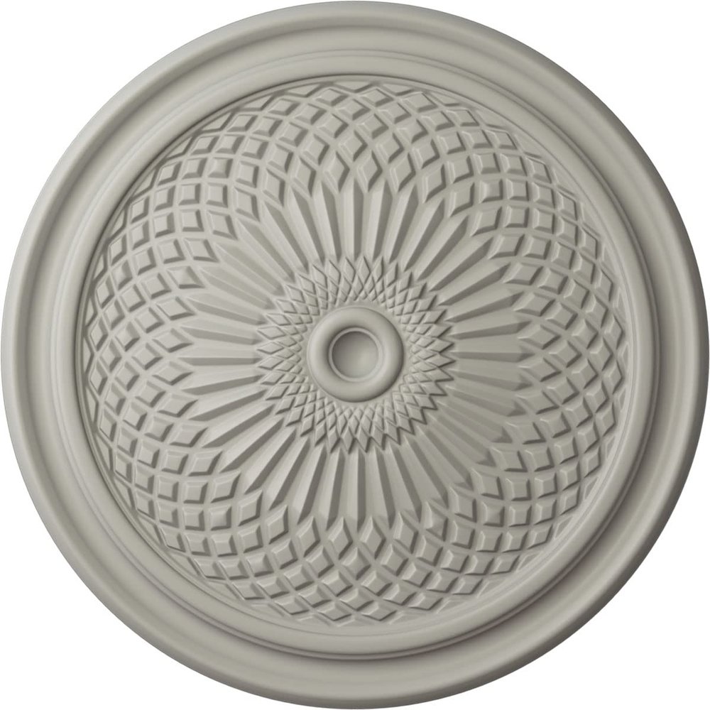 Ekena Millwork CM22TNPCF 22" OD x 1 3/4 P Trinity Ceiling Medallion (fits Canopies up to 3"), Pot of Cream