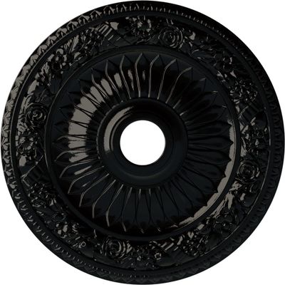 Ekena Millwork CM23BEBPS 23 OD x 3 ID x 1 1/8 P Bellona Ceiling Medallion (fits Canopies up to 3 5/8), Black Pearl